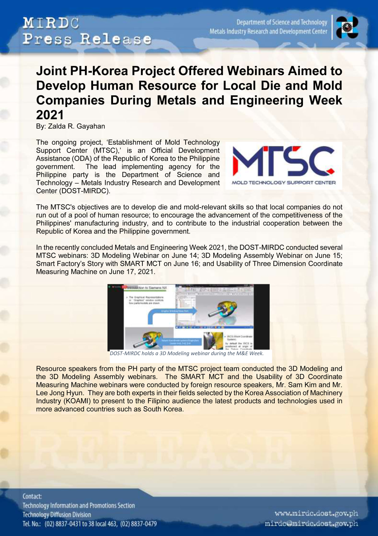 MTSC z press release